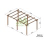 Carport voitures RIO 510x300cm bois massif autoclave