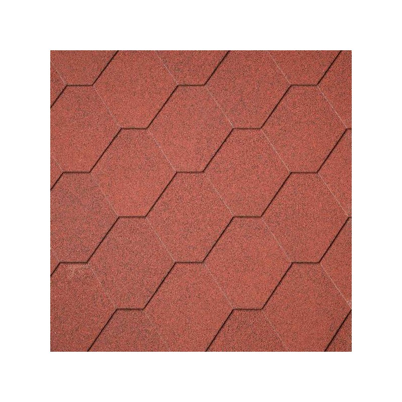 Bardeaux de toiture hexagonaux rouge 3m2 ( shingle )