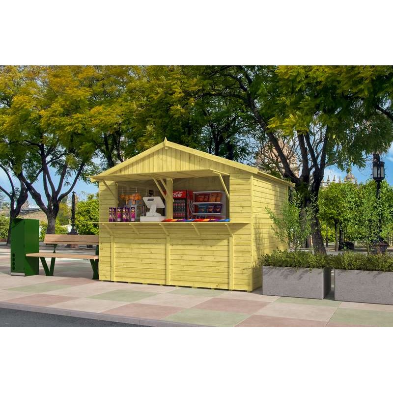 Kiosque boutique de Noël SANTAM 300x250cm grand volet