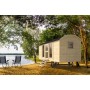 Roulotte en bois Babette 600x240cm - Porte latérale, double vitrage