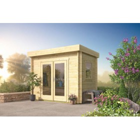 Cabane en bois 6m2 Lucie 200x300cm - 40mm - Toiture plate - Plancher Cabane en bois 6m2 Lucie 200x300cm - 40mm - Toiture plate - Plancher