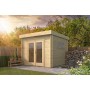 Abri de jardin 9m2 Jeane 300x300cm - 40mm - Toiture plate - Plancher