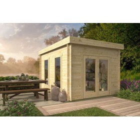 Abri de jardin 12m2 Shannon 300x400cm - 40mm - Toit plat - Plancher inclus Abri de jardin 12m2 Shannon 300x400cm - 40mm - Toit plat - Plancher inclus
