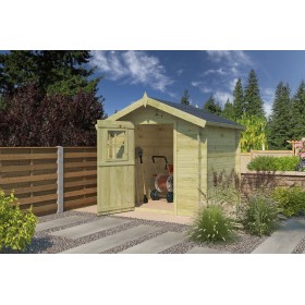 Abri de jardin 4m2 Lucerne 205x205cm - 19mm - Imprégnation verte Abri de jardin 4m2 Lucerne 205x205cm - 19mm - Imprégnation verte