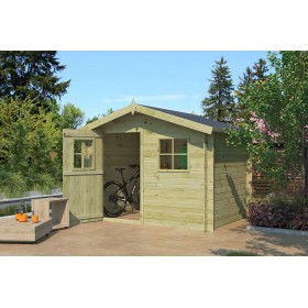 Abri de jardin 5m2 Luzerne XL 265x205cm - 19mm - Imprégnation verte Abri de jardin 5m2 Luzerne 265x205cm - 19mm - Imprégnation verte