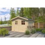 Vue de coté Abri de jardin 7m2 Lusine 265x265cm - 19mm - Couverture incluse