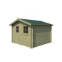 Vue de droite Abri de jardin 7m2 Lusine 265x265cm - 19mm - Imprégnation verte