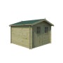 Vue de coté Abri de jardin 7m2 Lusine 265x265cm - 19mm - Imprégnation verte