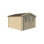 Vue de coté Abri de jardin 9m2 Zuchette 295x295cm - 19mm - Couverture incluse