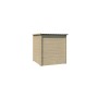 Vue Abri de jardin 3m2 Swedenborg 180x180cm - 19mm - Toit en bac acier laqué