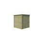 Vue de coté Abri de jardin 3m2 Swedenborg 180x180cm - 19mm - Imprégnation verte
