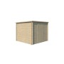 Vue de coté Abri de jardin 5m2 Svalbardais 240x240cm - 19mm - Toit en bac acier laqué