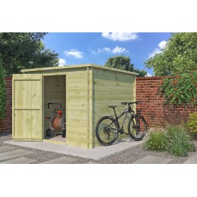 Abri de jardin 5m2 Svalbardais 240x240cm - 19mm - Imprégnation verte Photo Abri de jardin 5m2 Svalbardais 240x240cm - 19mm - Imprégnation verte
