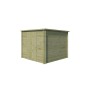 Vue de coté Abri de jardin 5m2 Svalbardais 240x240cm - 19mm - Imprégnation verte