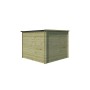 Vue arrière Abri de jardin 5m2 Svalbardais 240x240cm - 19mm - Imprégnation verte