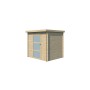 Vue de face Abri de jardin 4m2 Niborg 210x180cm - 19mm - Toiture incluse