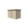 Vue coté Abri de jardin 5m2 Nixdorf 270x180cm - 19mm - Toiture incluse