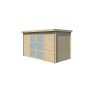 Vue de gauche Abri de jardin 6m2 Nilson 330x180cm - 19mm - Toiture incluse