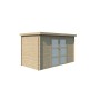 Vue de coté Abri de jardin 6m2 Nilson 330x180cm - 19mm - Toiture incluse