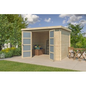 Abri de jardin 7m2 Hubert 295x250 - 19mm - Toit bac acier laqué Photo Abri de jardin 7m2 Hubert 295x250 - 19mm - Toit bac acier laqué
