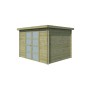 Vue de coté Abri de jardin 7m2 Hubert 295x250 - 19mm - Imprégnation verte