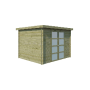 Vue de face Abri de jardin 7m2 Hubert 295x250 - 19mm - Imprégnation verte