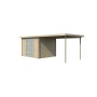 Vue autre coté Abri de jardin 15m2 Hubert 600x250 - 19mm - Toit bac acier + Feutre