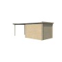 Vue arrière Abri de jardin 15m2 Hubert 600x250 - 19mm - Toit bac acier + Feutre