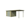 Vue Abri de jardin 15m2 Hubert 600x250 - 19mm - Imprégnation verte