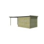 Vue arrière Abri de jardin 15m2 Hubert 600x250 - 19mm - Imprégnation verte