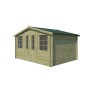 Vue Abri de jardin 10m2 Basile 385x295 - 28mm - Imprégnation verte