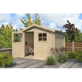 Abri de jardin 7m2 Salzland XL 295X248 - 28mm - Bac acier + feutre anti-condensation Photo de l'abri de jardin 7m2 Salzland 295X248 - 28mm