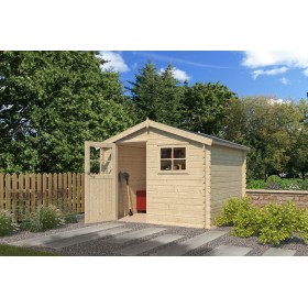 Abri de jardin 9m2 Salzland XXL 295x295 - 28mm - Couverture incluse Photo de l'abri de jardin 9m2 Salzland 295x295 - 28mm