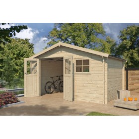 Abri de jardin 12m2 Vevey 415x295+10 - 28mm - Bac acier laqué + feutre condensation Photo de l'abri de jardin 12m2 Vevey - 28mm - Bac acier laqué