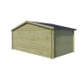 Vue arrière de l'abri de jardin 15m2 Ondatra - 28mm - Imprégnation verte