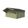 Vue de l'abri de jardin 12m2 Sabalos 445x295+90 - 28mm - Imprégnation verte