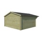 Vue arrière e l'abri de jardin 12m2 Sabalos 445x295+90 - 28mm - Imprégnation verte