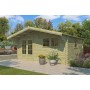 Photo miroir de l'abri de jardin 20m2 Koumac - 44mm - Imprégnation verte