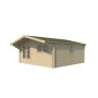Vue du chalet bois 25m2 Koumac - 44mm - Bardeaux inclus
