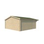 Vue arrière du chalet bois 25m2 Koumac - 44mm - Bardeaux inclus
