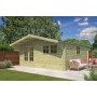 Photo miroir du chalet bois 25m2 Koumac - 44mm - Imprégnation verte