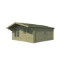 Vue du chalet bois 25m2 Koumac - 44mm - Imprégnation verte