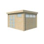Vue de profil de l'abri de jardin 10m2 - Bac acier laqué