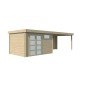 Vue de coté du pool House 22m2 - 44mm - Bac acier