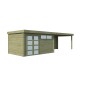 Vue miroir du Pool House 24m2 - Imprégnation verte - Toit plat
