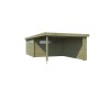 Vue latérale du Pool House 30m2 - Imprégnation verte - Toit plat