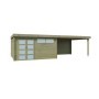Vue miroir du Pool House 30m2 - Imprégnation verte - Toit plat