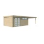 Vue miroir u Pool House 35m2 - 905x385cm - 44mm - Bac acier laqué - Toit plat