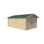 Vue de profil du garage bois 16m2 Classic - pour 1 voiture