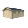 Vue de face du Garage bois 20m2 Classic - Toit bac acier laqué - 1 voiture